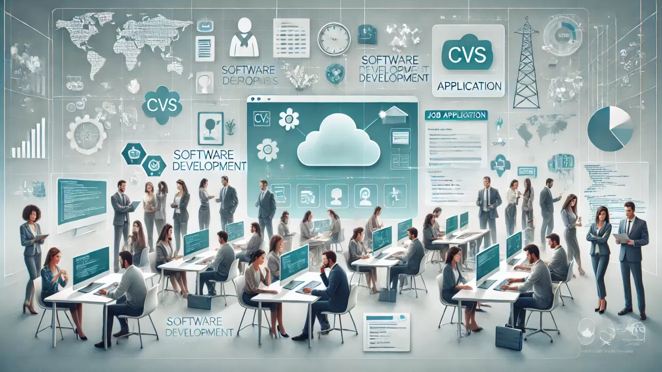 Equipo de trabajo desarrollando código en la nube.