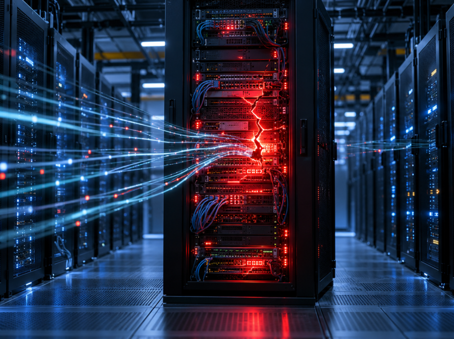 Servidores web con una alerta visual roja que representa la vulnerabilidad crítica PHP2Shell