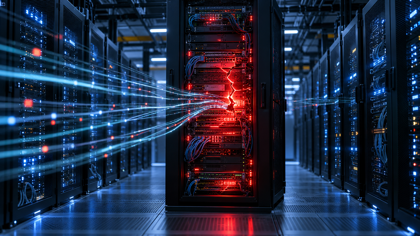 Servidores web con una alerta visual roja que representa la vulnerabilidad crítica PHP2Shell