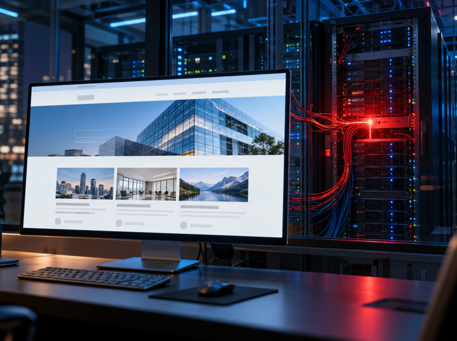 Sitio web conectado a servidores con una alerta roja en la capa PHP que representa el riesgo server-side de PHP2Shell